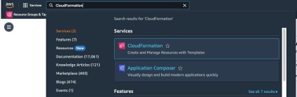 AWS CloudFormation search in AWS console