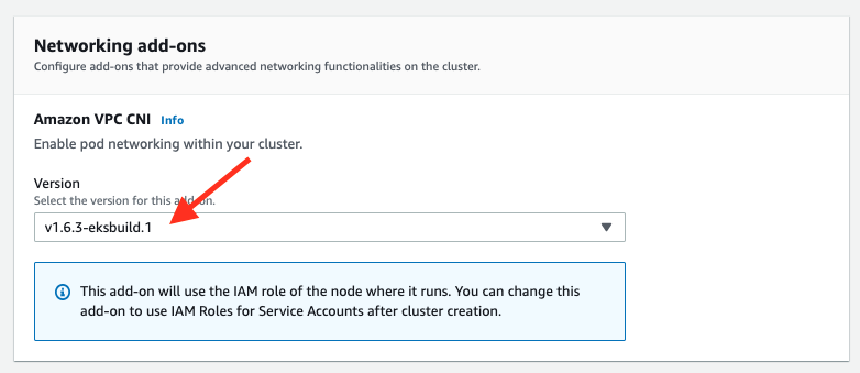 Add-ons on creating a cluster