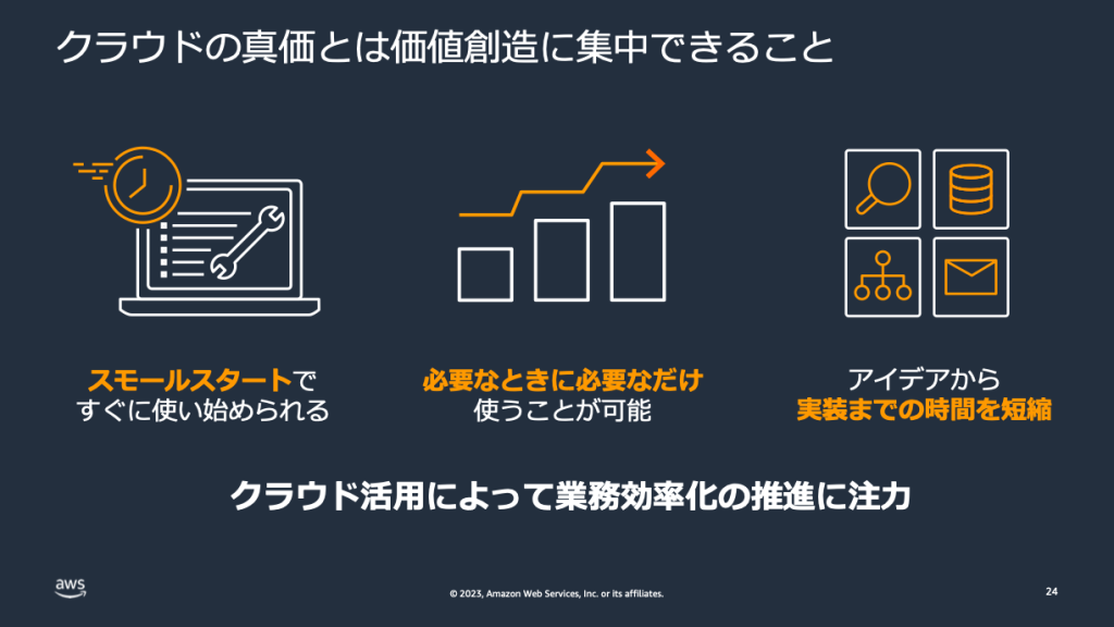 クラウドの真価とは価値創造に集中できること