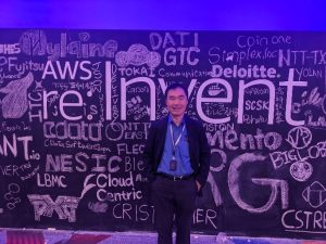 photo of Dr. Satoshi Matsuoka at AWS re:Invent 2023 in Las Vegas