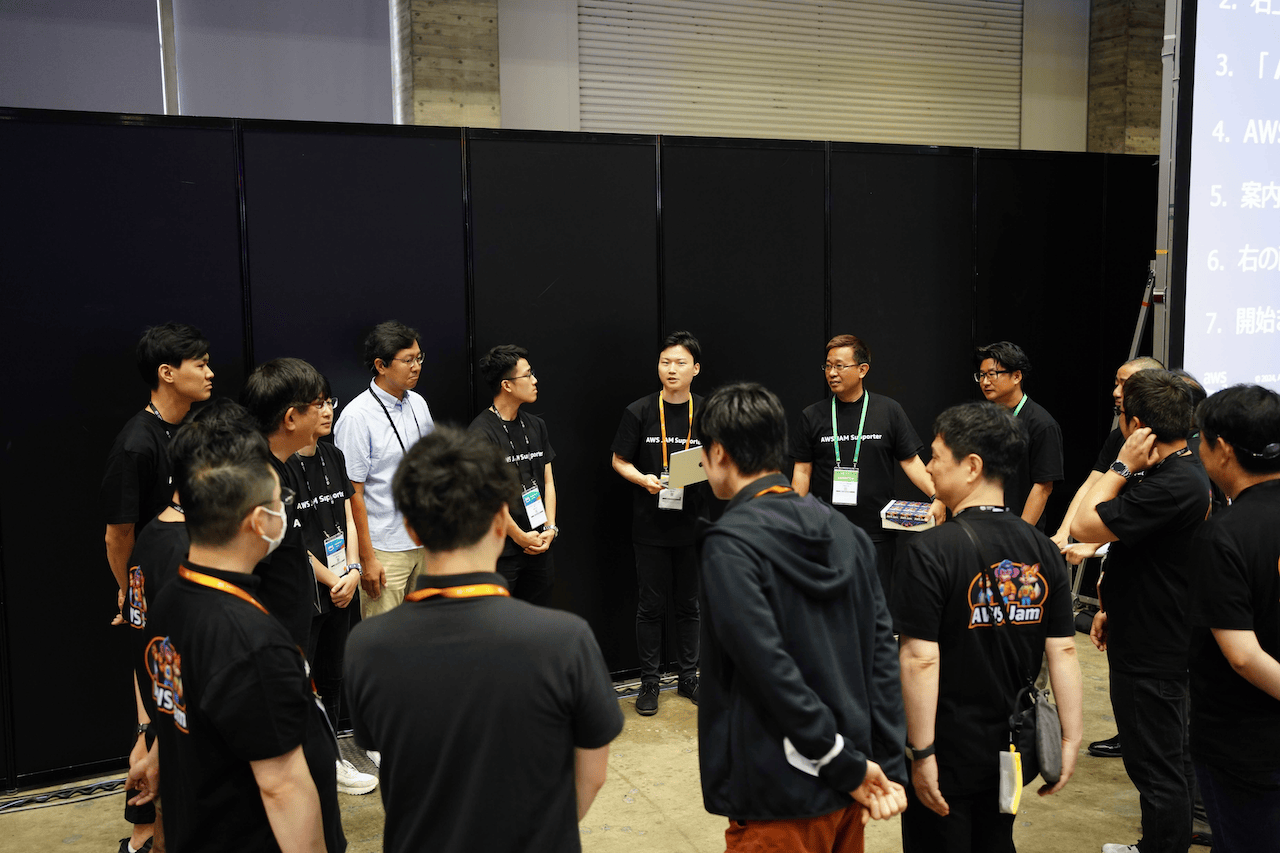 AWS Jam 実施前のサポーター打ち合わせの様子