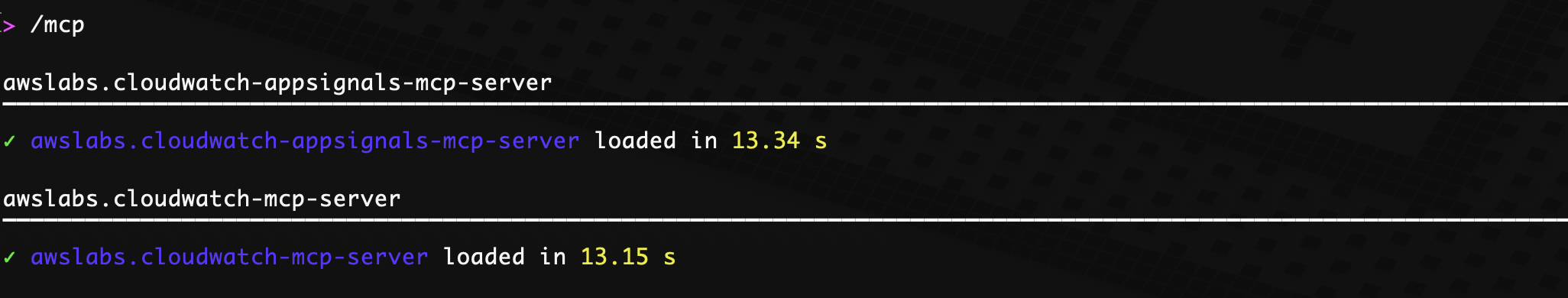 Figure 1. Validate MCP servers have loaded