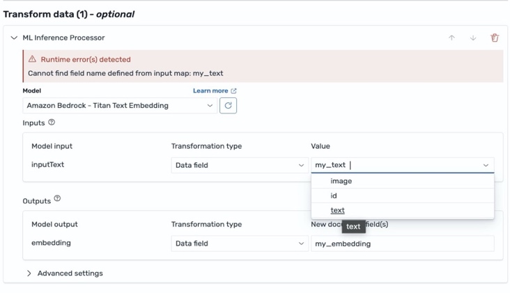 テキスト埋め込みを生成するための ML Inference Ingest Processor の設定