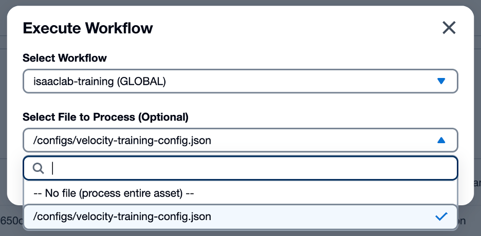An image of Figure 8: VAMS Workflow file selection