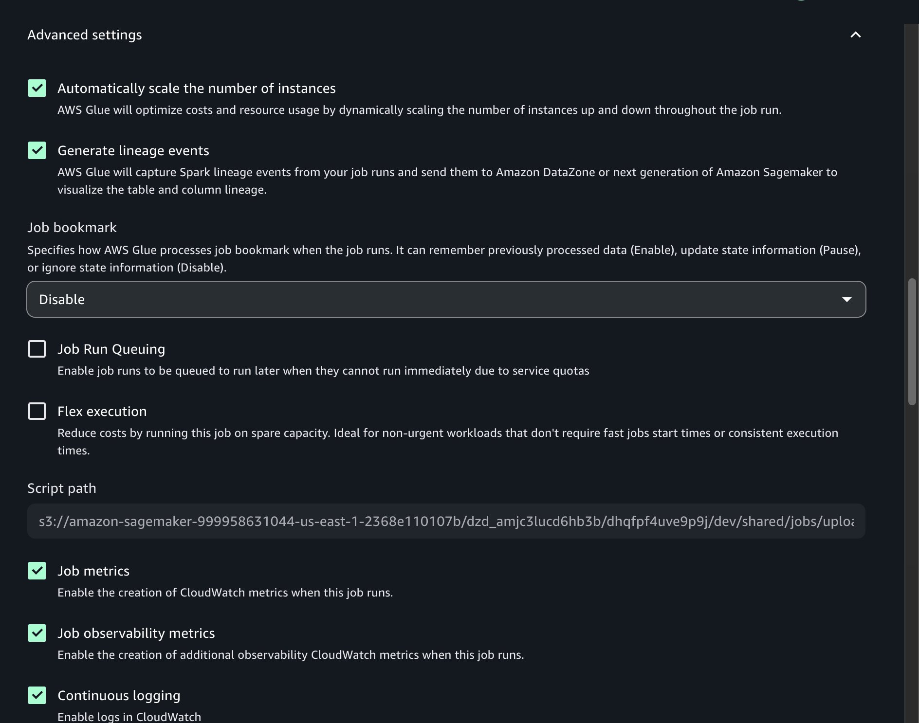 advanced setting