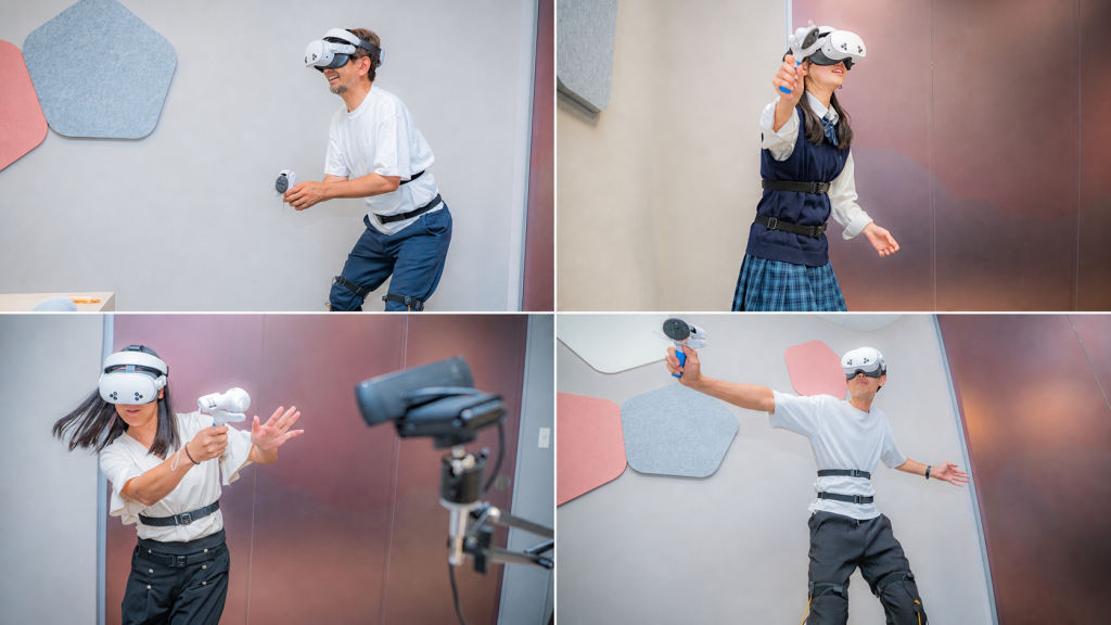 VR 空間でプレーする体験者の様子