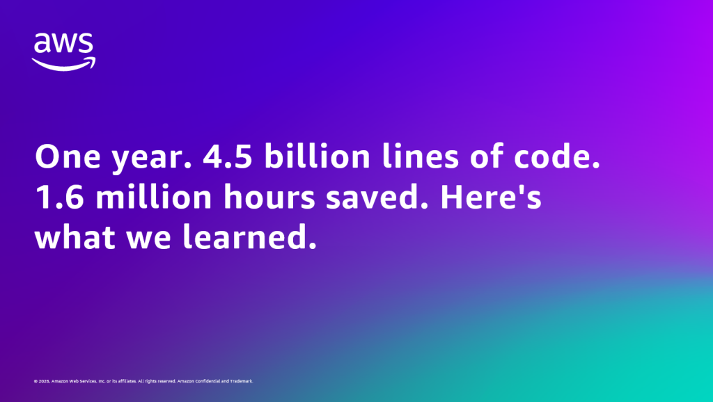 One year. 4.5 billion lines of code. 1.6 million hours saved. Here’s what we learned.