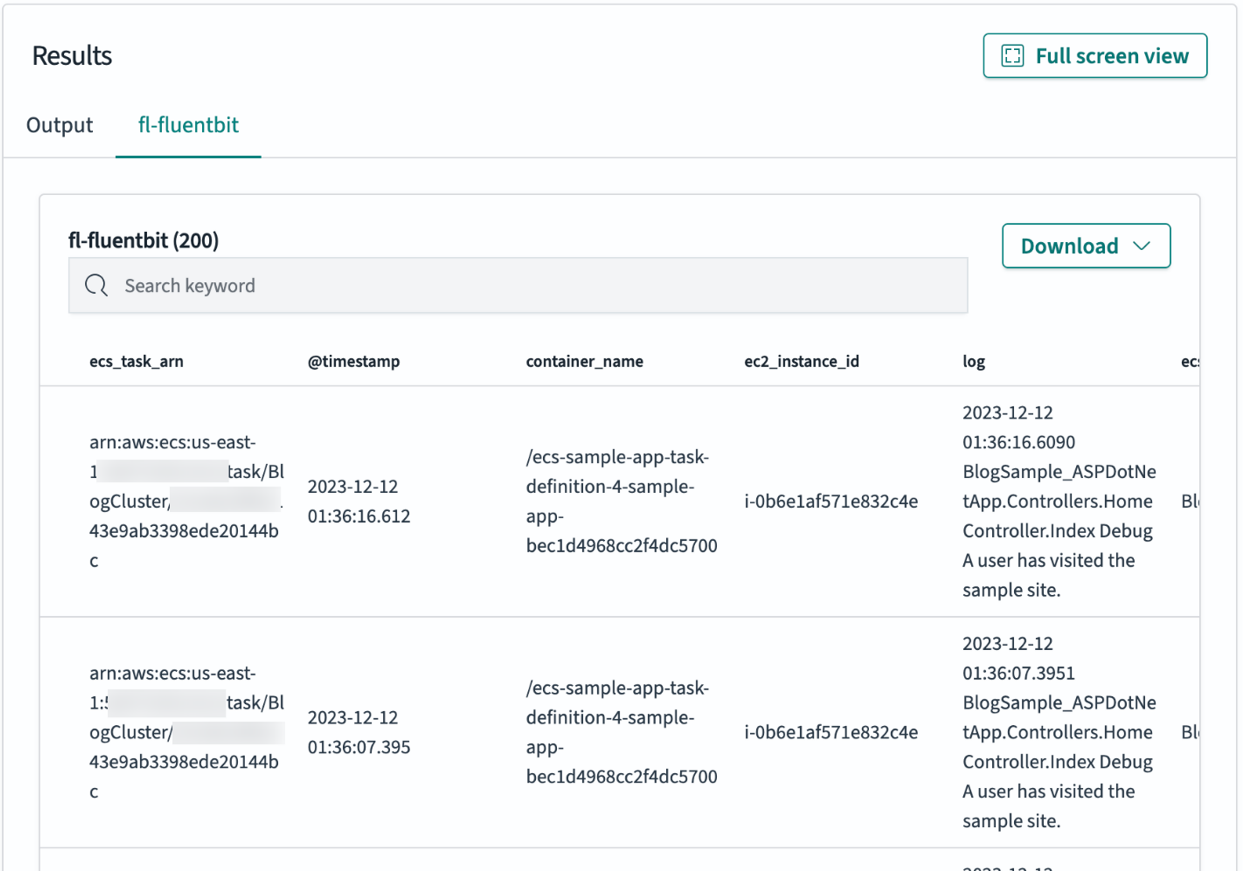 Querying logs in OpenSearch.