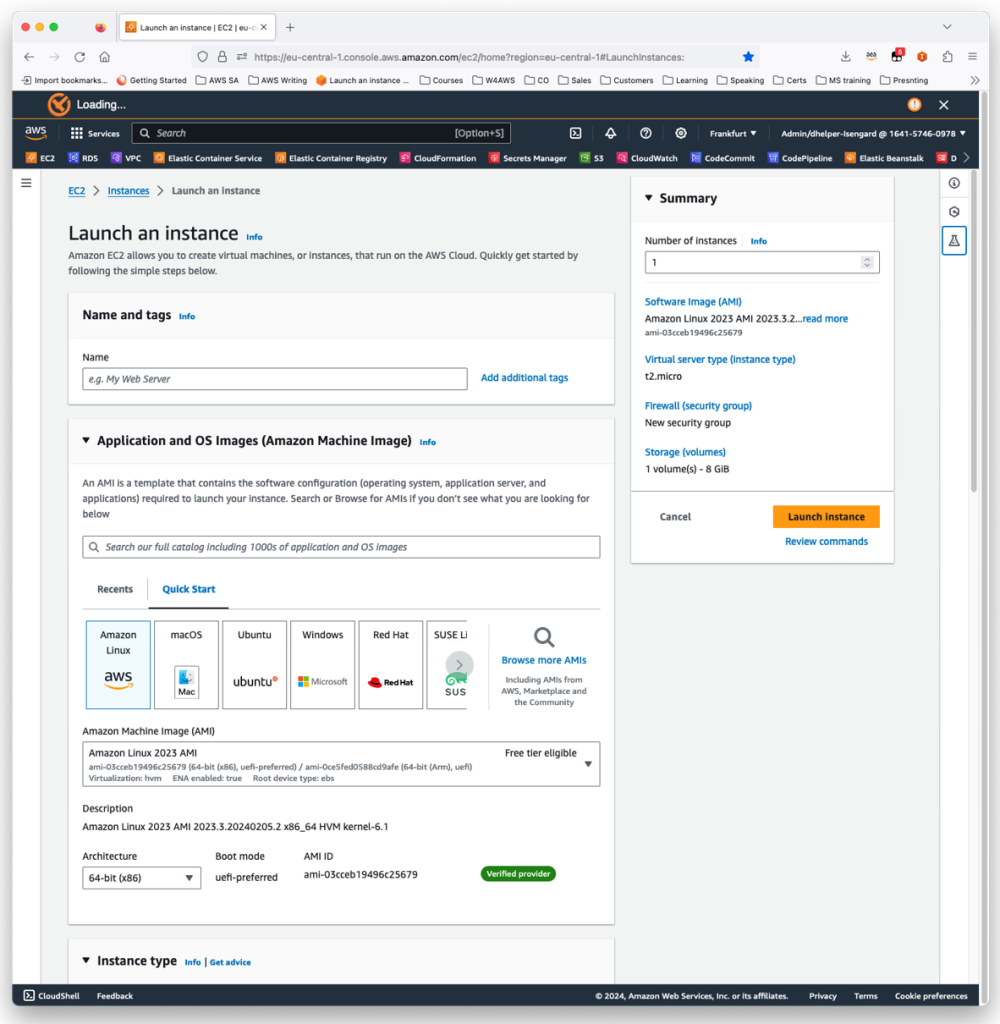 Figure 2: Launching an EC2 instance