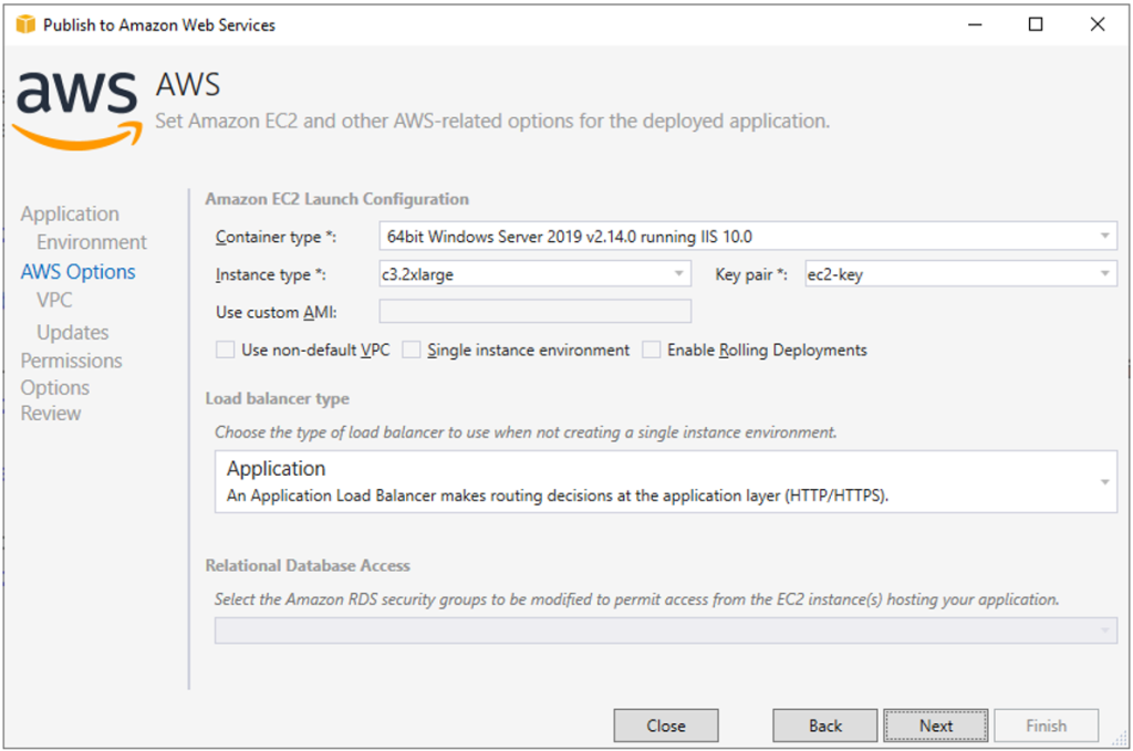 Figure 3: Deploying an ASP.NET (.NET Framework) web application from Visual Studio