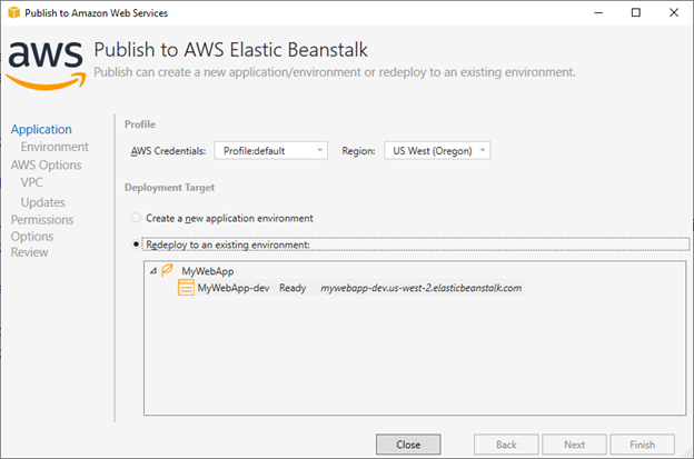 Figure 9: Redeploying from Visual Studio