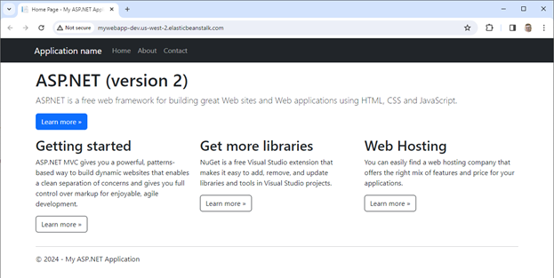 Figure 10: Website version 2 on AWS