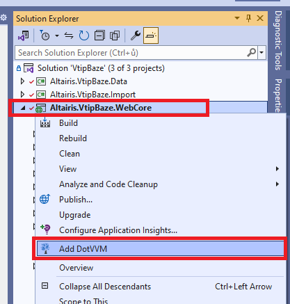 Figure 3 Adding DotVVM in the ASP.NET Web Forms project