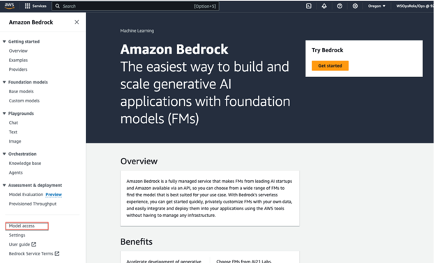 Figure 1: Amazon Bedrock Console