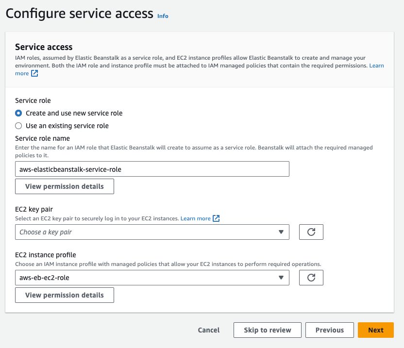 Figure 11: Configure service access