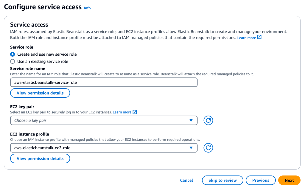 Figure 3: Configure Service Access