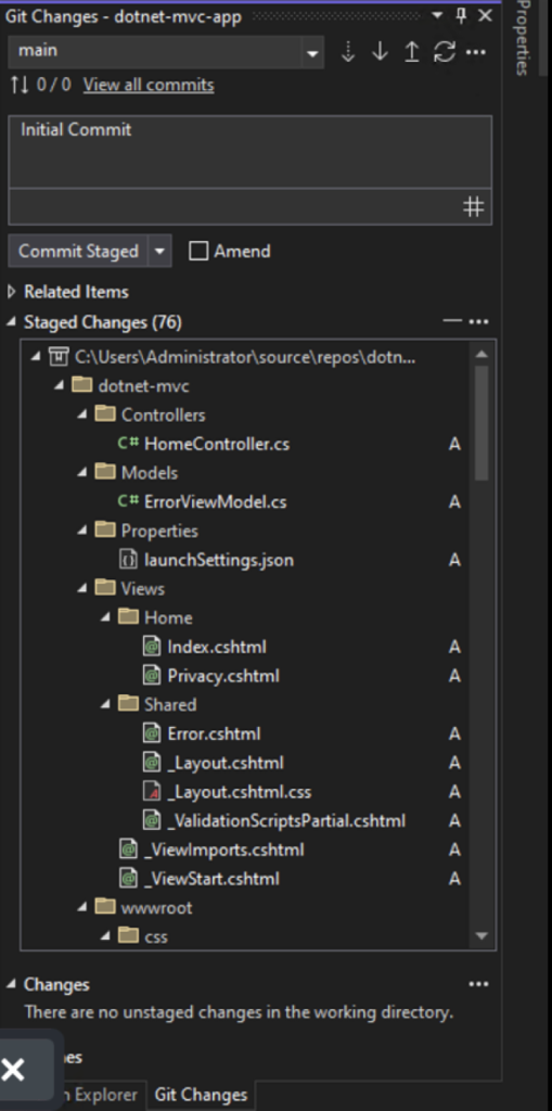 Figure 7: Git commit and push