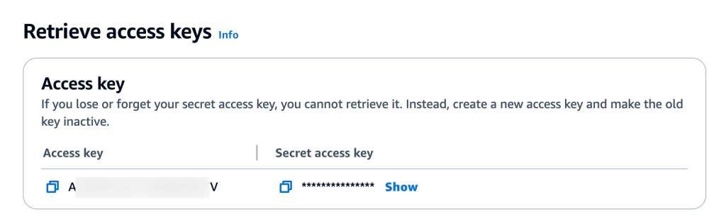 Figure 9: Access Key