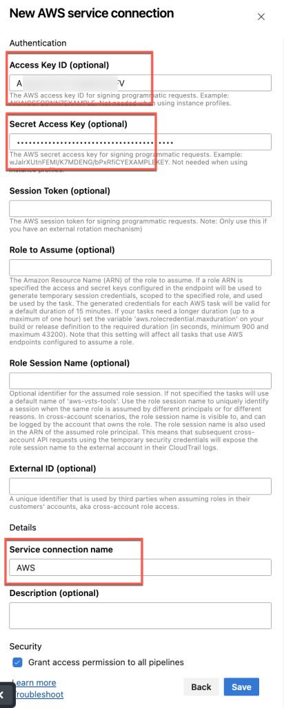 Figure 10: Azure DevOps Service Connection