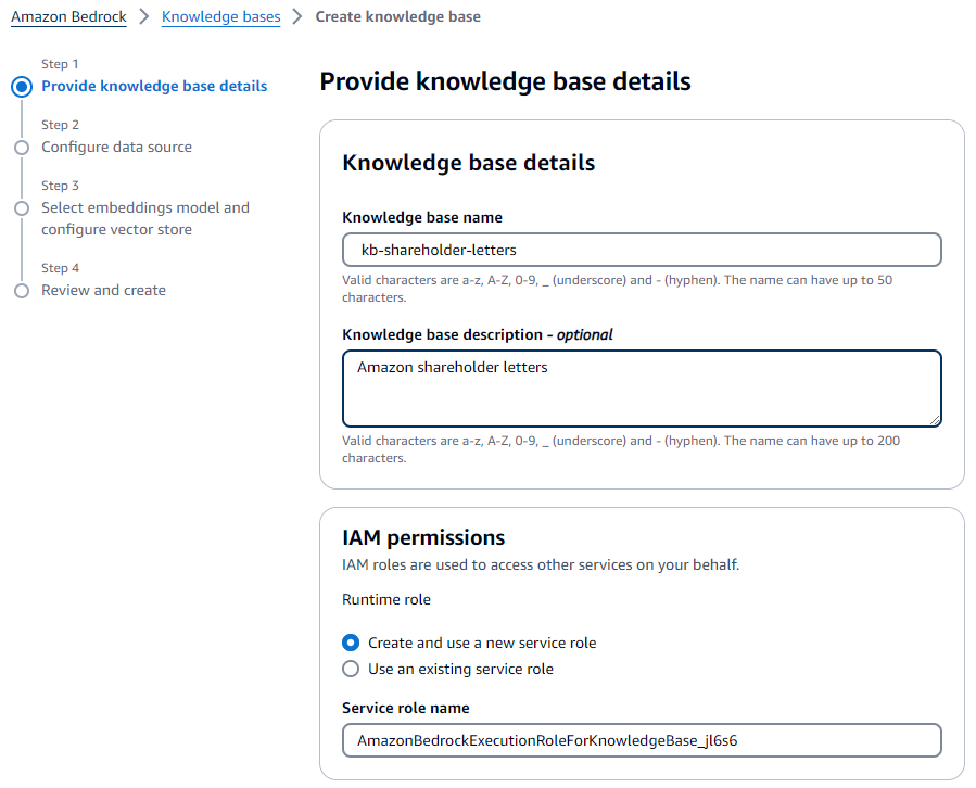 Figure 4: Provide knowledge base details