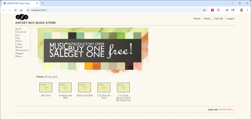 Screenshot of original app running in browser
