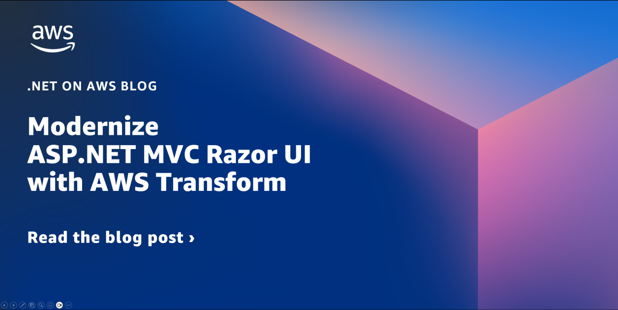 Modernize ASP.NET MVC Razor UI with AWS Transform | .NET on AWS Blog