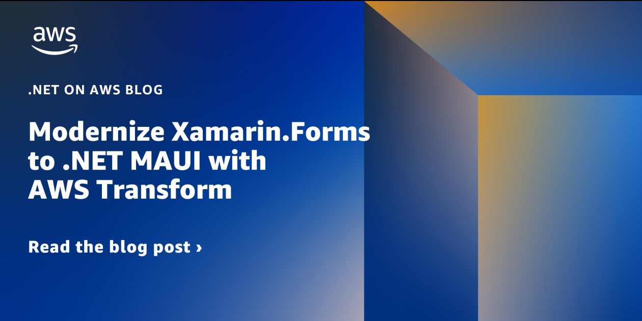 .net maui tutorial | xamarin coding tutorial | .net... Modernize Xamarin.Forms to .NET MAUI with AWS Transform | .NET on AWS Blog