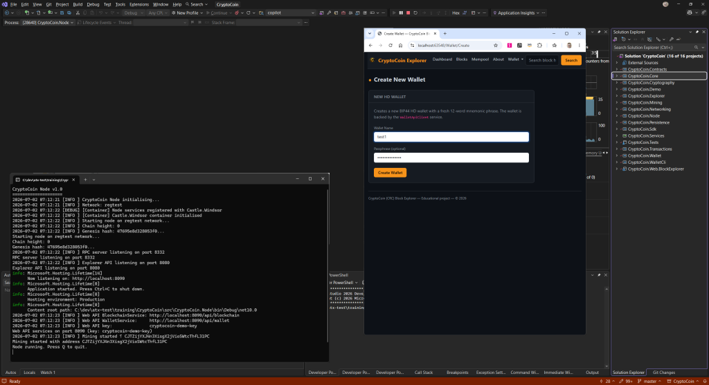 CryptoCoin website Create Wallet page showing service unavailable error on form submit
