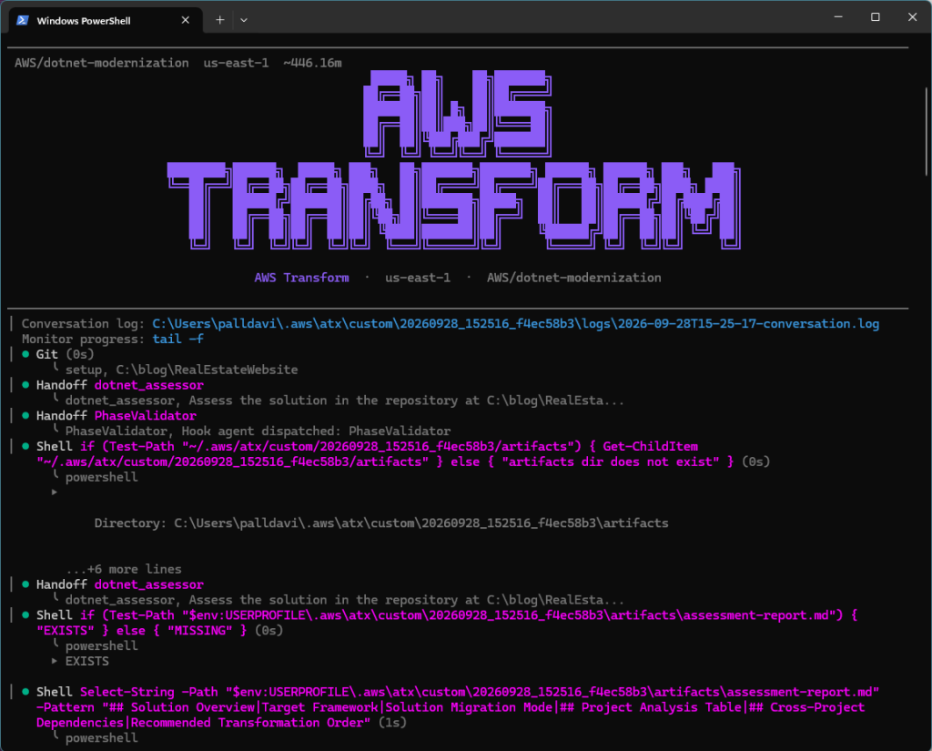 Screenshot of ATX CLI starting up in autonomous mode