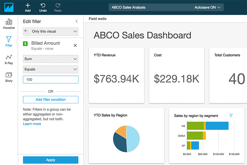 Dashboard Filter of Fields - Question & Answer -  QuickSight Community