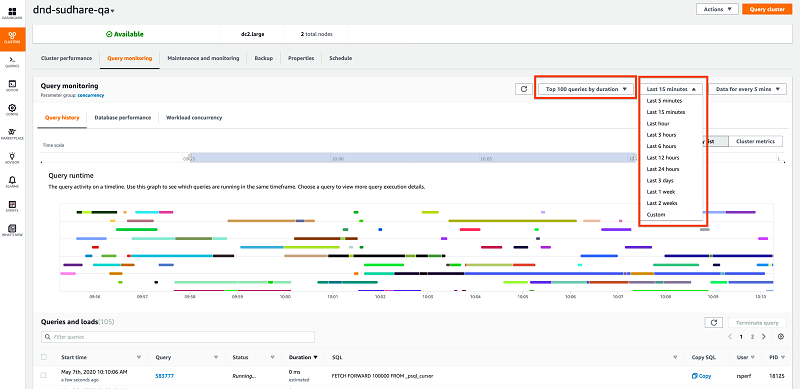 Optimizing queries on Amazon Redshift console 2