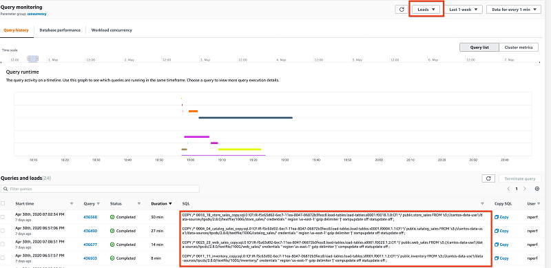 Optimizing queries on Amazon Redshift console 5