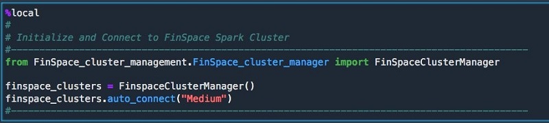 You begin by starting and connecting to the Spark cluster.