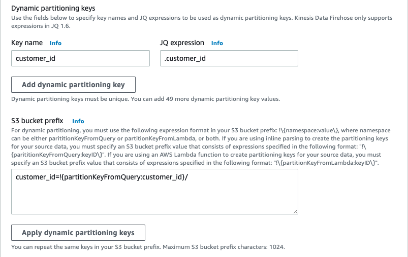 Kinesis Data Firehose supporting Amazon S3 2