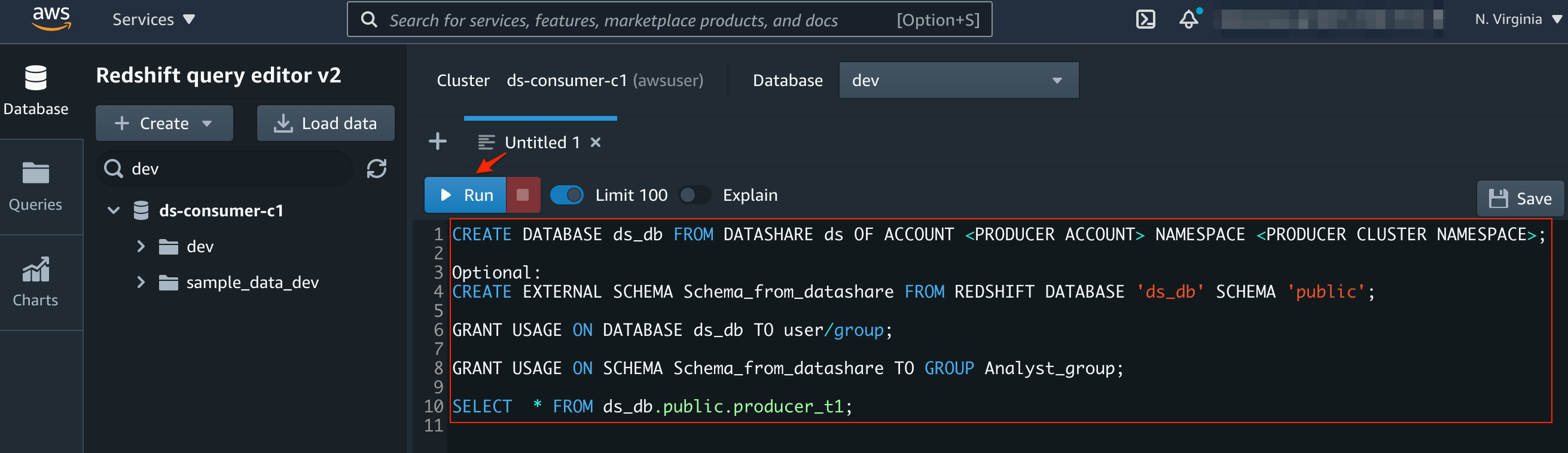 redshift data sharing