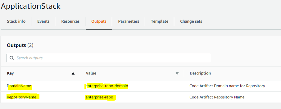 AWS CloudFormation stack output