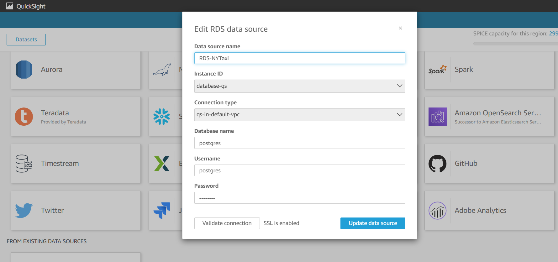 create a datasource