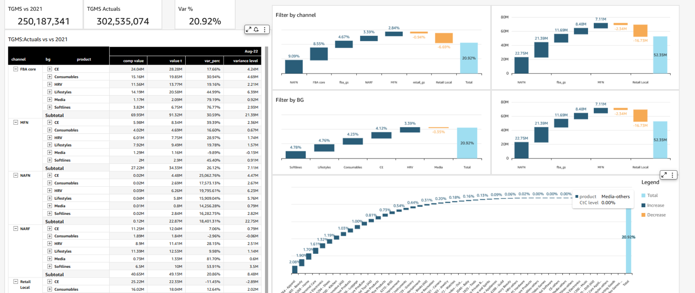 Example of our MX Financial Planning and Analysis Dashboard