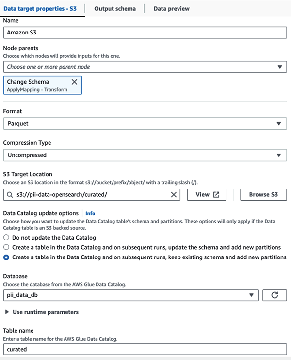 opensearch target s3 folder