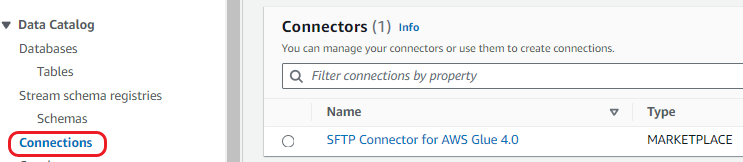 creating sftp connection from marketplace