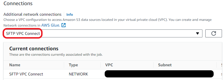 choosing sftp vpc connection