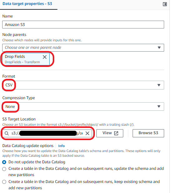 loading data to s3 target