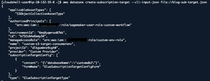 Create subscription target