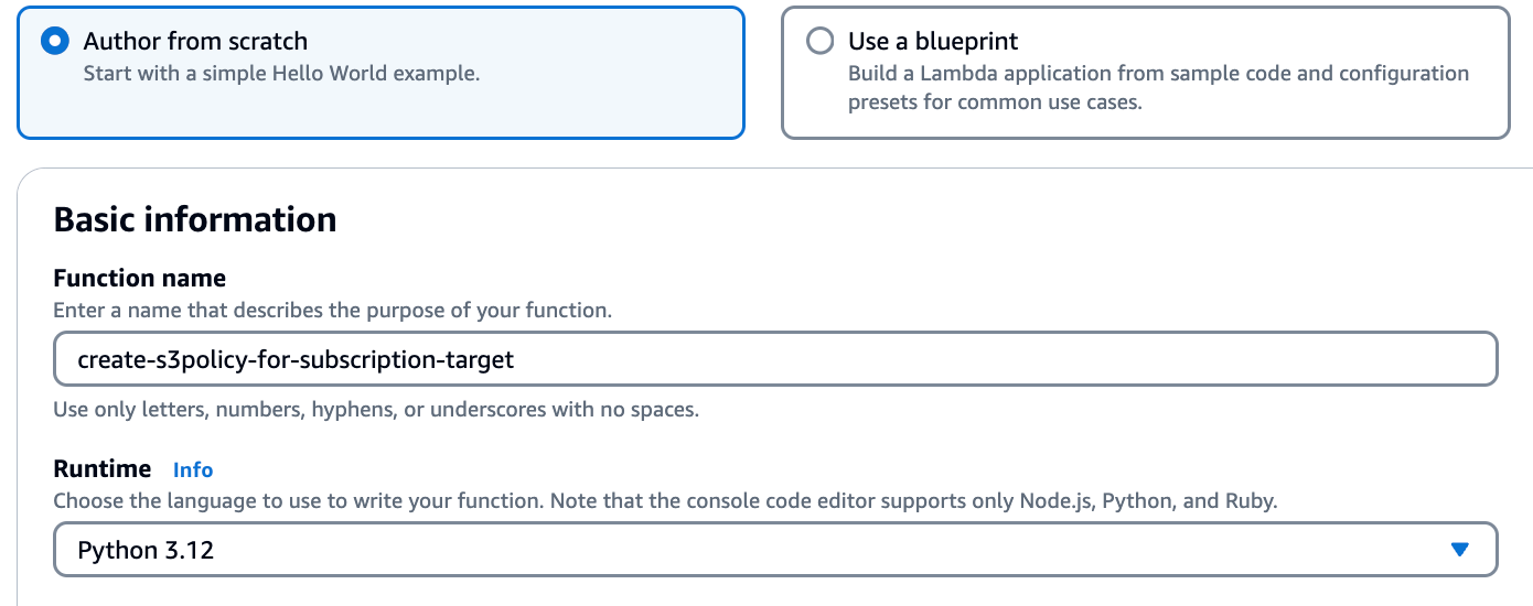 Author Lambda function