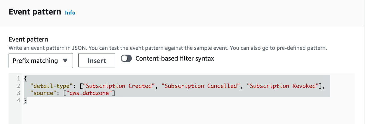 Define custom pattern JSON