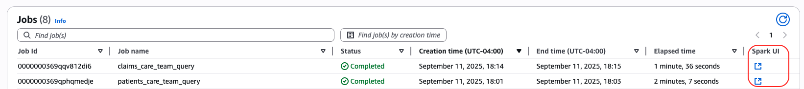 Spark UI navigation
