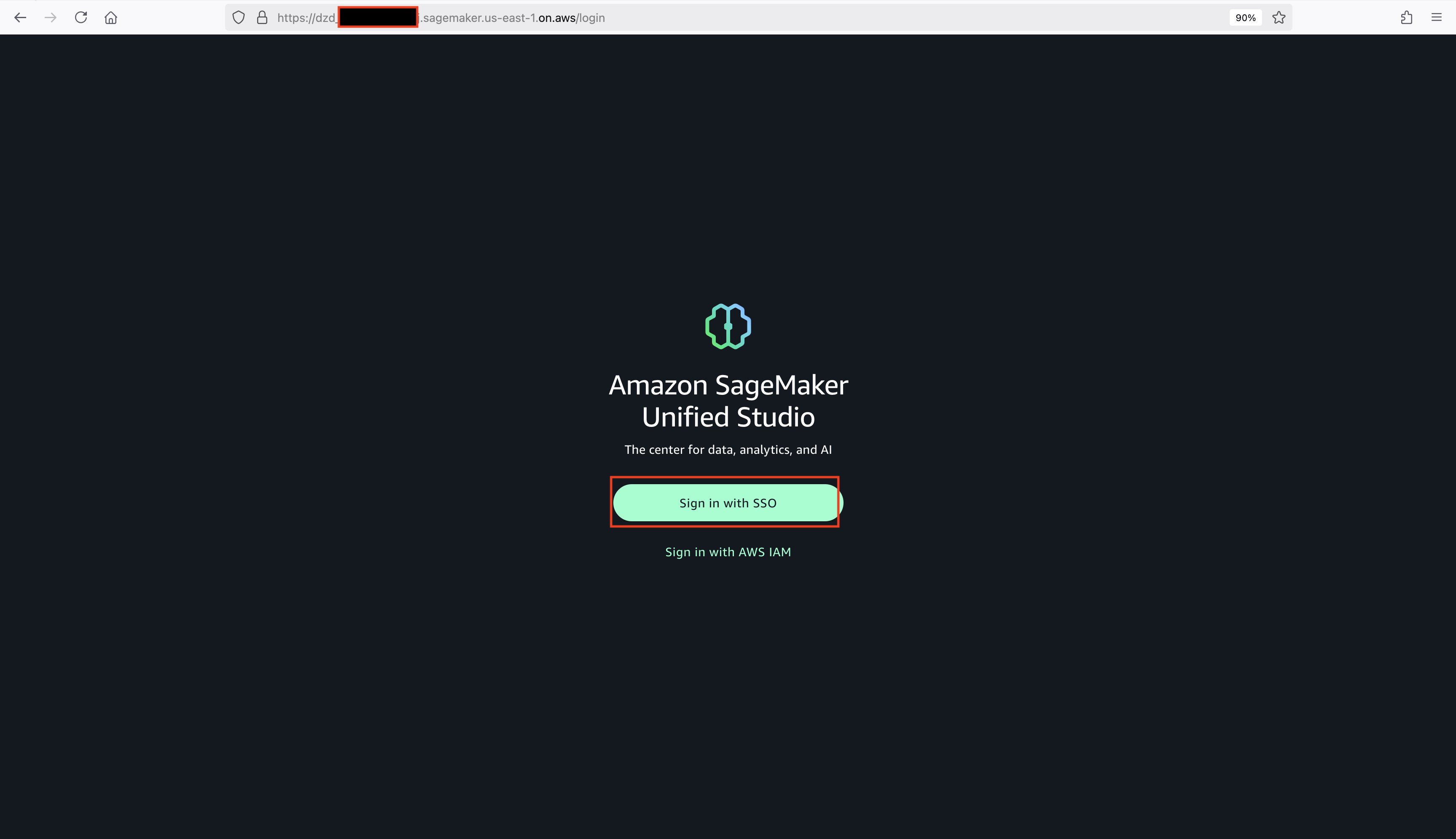 SageMaker Unified Studio Login