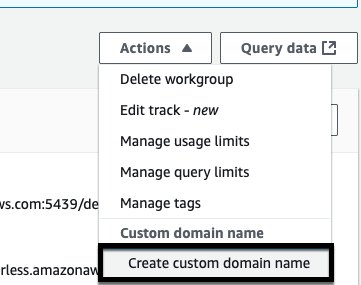 Figure 8: Amazon Redshift custom domain name creation