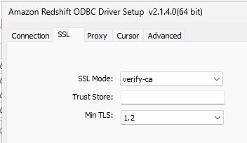 Figure 18: Amazon Redshift ODBC driver properties