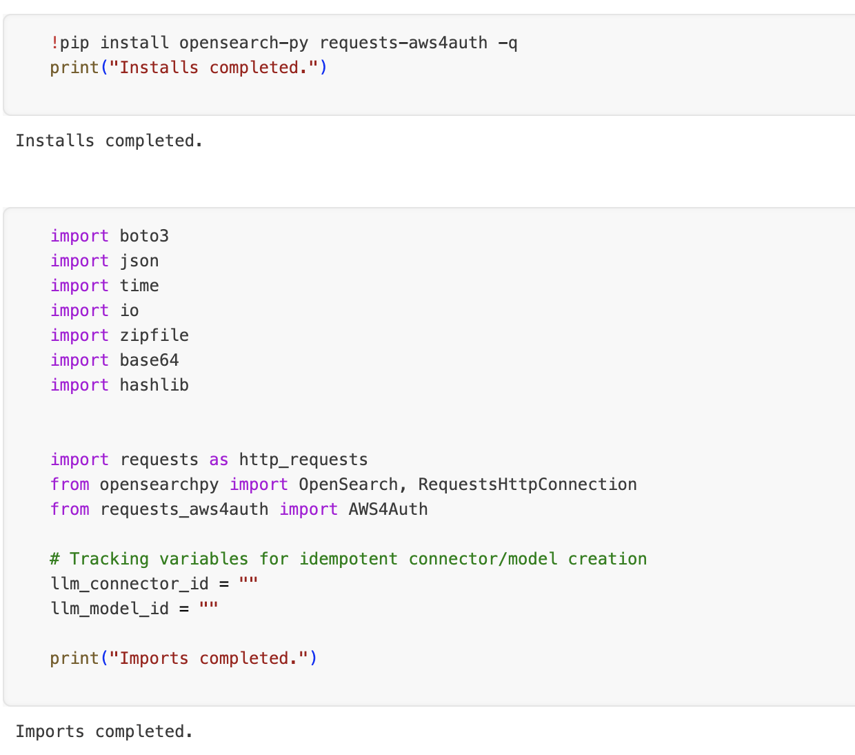 Notebook cell that loads the required libraries and imports the Python modules
